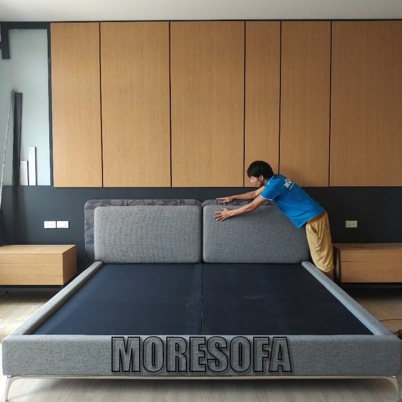 Ngắm nhìn mẫu giường ngủ cách điệu bọc nỉ được ưa thích nhất Moresofa, đem đến sự hài lòng cho khách hàng